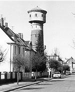 Historisches Schwarzweiß-Foto des Quakenbrücker Wasserturms